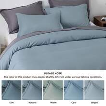 Bedsure Mother's Day Duvet Cover 2/3 Pieces - Soft Double Brushed Polyester Microfiber Duvet Cover With Zipper Closure, Duvet Cover Set Includes 1 Duvet Cover & 1/2 Pillow Shams, NO Comforter, For Spring Decor, Room Decor, Home Decor, Mothers Day Gift - 霧霾藍 - 查看 5