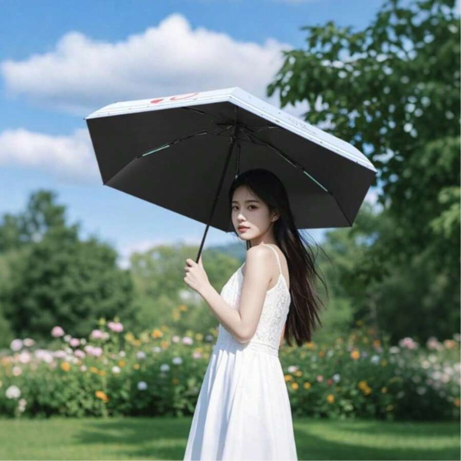 Ô dù mini gấp 5 cánh, chống tia UV, nhỏ gọn, thích hợp mang theo khi đi du lịch, che nắng và mưa. - Nhiều màu - Xem 1