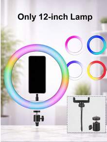 UEGOGO Tripod yang Dapat Diatur 12 Inci dengan Lampu Ring - Tinggi 62,99 Inci/160cm, Termasuk Dudukan Ponsel, 3 Suhu Warna dan LED yang Dapat Diredupkan, Tripod yang Dapat Dilepas Cocok untuk Selfie, Siaran Langsung, dan Fotografi - Hitam - View 7
