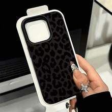 Cheetah,Leopard Print Cheetah,Leopard Print Stylish Black Leopard Print Phone Case Suitable Compatible With Iphone 17 16 15 14 13 12 11 Pro Max XS XR X,Full-Coverage TPU Shockproof Protective Cover - 型號1(1台) - 查看 2