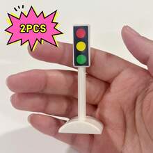 1:12 Mini Traffic Signal Light Toy Model, Traffic Safety Toy, Roleplay Accessory, DIY Mini Scene Decor - Multicolor - View 10