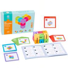 Kids Wooden Transformable Magic Ruler Puzzle, Creative Space Colorful Folding Cube Building Blocks, Suitable For Children 3+ Years Old To Develop Color Recognition And Creative Building Skills - Multicolor - View 13