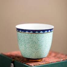 Ceramic Arabica Coffee Cup, Turkish Tea Cup, Liquor Cup, Mug For Office And Home Use, Unique Glaze Finish, Handmade Textured Artsy Mug, Chinese Style Healthy Blue And White Coffee/Tea Cup, Versatile Drink Cup With Oriental Aesthetics, High-Quality Latte Art Cup - Multicolor - View 3