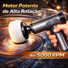 Polidor Multifuncional Para Carros E Pisos Com Motor Potente E Design Portátil Enceradeira Automotiva Brilho Espelhado - Preto - Visão 5