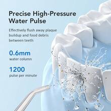 Hailicare 便携式USB充电式冲牙器，口腔冲洗器，深度清洁牙齿，家用旅行电动洁牙器，符合人体工学手柄，电动牙刷，多种模式，适合家庭使用 - 白色 - 查看 4