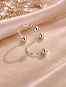 1PC 925 Sterling Silver Belly Button Ring Minimalist Open Ball Navel Piercing Jewelry - Single - View 8
