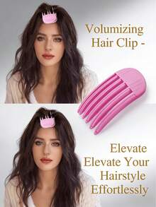 1/2pcs Painless Hair Root Styling Slouchy Bun Hairpin, Plastic Comb, Won't Damage Hair, Suitable For Bangs & Fluffy Hair - Fluffy Clip - View 5