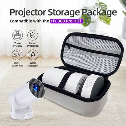 Túi đựng máy chiếu HY300/HY300 Ultra/HY300 PRO, hộp đựng du lịch cứng cáp, hộp bảo vệ máy chiếu chắc chắn, hộp đựng di động phù hợp với hầu hết các máy chiếu mini.