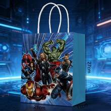 Marvel 10pcs Cool Iron Man Gift Bag Blue Creative Hero Tote Bag Toy Packaging Bag - Multicolor - View 4
