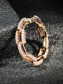 MOONSO Nhẫn nữ sang trọng R5994 - Hoa hồng vàng - Xem 5