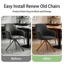 1pc/4pcs/6pcs Solid Color Minimalist Waterproof Chair Cover, Modern Luxury New Jacquard High Armrest Chair Slipcover, Soft Home Chair Protector, Stretchy & Durable, Dining Chair Cover, All Season Use - Bean Green - View 8