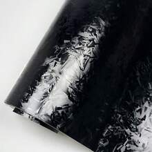 1片30厘米 x 100厘米锻造碳纤维乙烯基贴膜PET薄膜，耐磨防水，适用于摩托车和汽车车身、后视镜贴纸，汽车内外饰定制 - 玻璃黑 - 查看 5