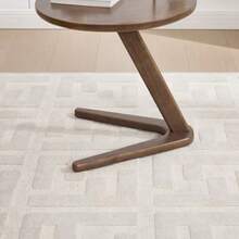 Modern Minimalist Round Wooden Table, Solid Wood Side Table, Sofa Side Table, Living Room Side Table That Slides Under The Sofa, TV Table For Small Spaces That Fits Over The Sofa. - Brown - View 9