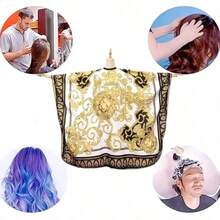 1pc Vintage Lion Pattern Barber Apron - Salon Hairdressing Apron, Adjustable Snap Closure Design, Waterproof And Oil-Resistant, Easy To Clean, Made Of Polyester Fabric, Suitable For Barbers And Hairstylists, Essential Hairdressing Tool, Hair Product And Accessory For Salon And Beauty Trips - Multicolor - View 8