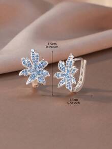 1 Đôi bông tai hình bông tuyết, đính đá Cubic Zirconia tròn và hình thoi, thích hợp làm quà tặng cho cô dâu, phù dâu, trang sức cưới, quà tặng tiệc cưới, quà tặng lễ đính hôn, Ngày Valentine, kỷ niệm, Giáng sinh, Ngày của Mẹ, Năm mới, Lễ tốt nghiệp, Ngày Trái đất. - Nhiều màu - Xem 5
