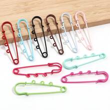 10pcs/Pack Colorful Enameled Iron Safety Pins 64X15mm, Candy Color Painted Iron Decorative Large Pins For Sweater, Shawl, Carpet, Pants, DIY Jewelry Accessories - Large Colorful Pins - View 12