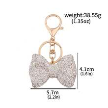 Llavero con lazo con incrustaciones de strass, accesorio elegante y glamoroso para bolsos, decoración de llavero de coche, regalo de joyería para amigos - Multicolor - Ver 14