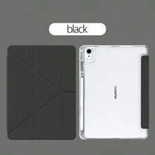 2026 Funda protectora de acrílico transparente para iPad 4/5/6/7/8, Matepad, 7/7Pro con ranura para lápiz y función de encendido/apagado automático - Negro - Ver 7