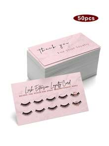 50pcs Reward Cards, Double-Sided Loyalty Cards, Suitable For Eyelash Studio And Other Commercial Venues - Multicolor - View 8