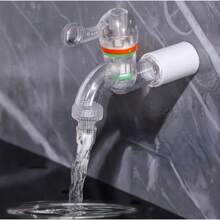 3pcs 6-Point Modern Transparent Plastic Faucets - Frost-Proof Single-Hole Tap, Easy Installation Suitable For Kitchen, Bathroom, Outdoor Garden And Washing Machine (9.98cm) - Multicolor - View 8