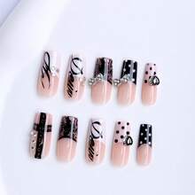 Best-Selling Square French-Style Press-On Nails, Cool Dark Style Nail Art, In-Stock Nails - Peacock Blue™-01-04 Jelly Gel + Roller - View 4