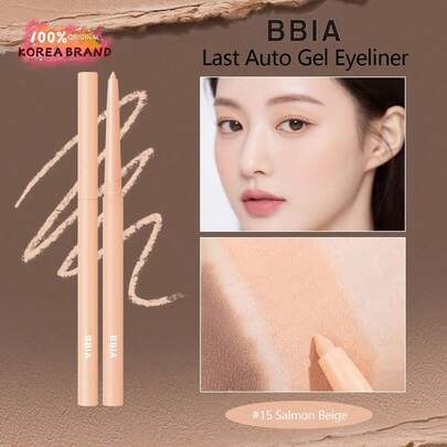 Bbia Bút kẻ mắt màu be cá hồi số 15, 19 màu, khô nhanh, không lem, lâu trôi, siêu mịn, có thể dùng làm phấn mắt và kẻ mắt, bút kẻ viền môi và tạo khối đa năng, trang điểm Hàn Quốc, mỹ phẩm Hàn Quốc, quà tặng ngày lễ, quà tặng Ngày của Mẹ, trọng lượng 0.3g/0.01oz