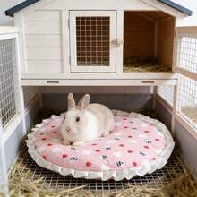 1 Buah Alas Tidur Hewan Peliharaan Kecil Dua Sisi dengan Pinggiran Bergelombang Bulat, Bantal Lembut Motif Titik Warna & Kartun Hewan Lucu, Tempat Tidur Sarang Hewan Peliharaan untuk Hamster, Guinea Pig, Kelinci, dan Hewan Pengerat Kecil - View 4