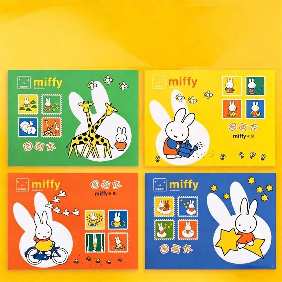 1 Set de Cuaderno de Bocetos con Diseño de Conejo Lindo, Incluye Múltiples Libros de Dibujo en Blanco con Patrones de Conejo, Suministros de Arte Elegantes y Adorables Adecuados para Adolescentes y Adultos, Regalo Ideal para Fans y Coleccionistas de Cuadernos de Bocetos, Set de Cuaderno de Bocetos (Estilo Aleatorio) - Multicolor - Ver 1