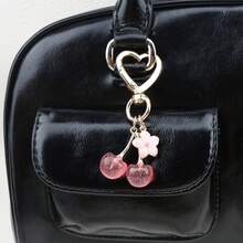 Unisex New Shiny Simulated Cherry Keychain Fashion Exquisite 3D Cherry Blossom Accessory Bag Pendant - Red - View 5