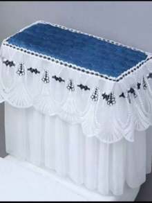 Toilet Tank Cover - Decorative Fabric, Full Wrap Design For Bathroom Aesthetics, 1pc - Blue - View 10