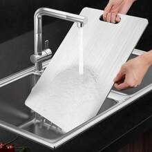 Stainless Steel Cutting Board, Double-Sided Cutting Board, Reinforced Material, Cooking Cutting Board, Kitchen Tool, Hangable, Convenient Storage - Random Color - View 4
