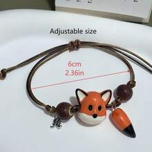 New Creative Mini Fox Bracelet, Versatile Niche Design Healing Accessory, Exquisite High-Quality Handcraft - Orange - View 3