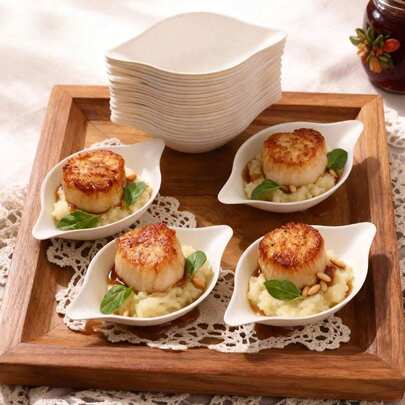 100/50/25/10pcs Appetizer Plates, Creative Lemon/Raindrop Shaped Disposable Plates, Appetizer Dishes, Trays, Suitable For Dipping Sauce, Cake, Sushi Condiments, Butter Dish, Dessert Cups, Perfect For Weddings, Family Gatherings, Birthday Parties, Cocktail Parties, Afternoon Tea, Restaurant Serving, Outdoor Picnics, Holidays, Restaurants, Travel, Tableware, Kitchen Supplies, Kitchen Accessories, Culinary, Gourmet, Teacher Gifts