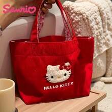 SANRIO 1个三丽鸥Hello Kitty可爱灯芯绒手提包，卡哇伊刺绣大容量单肩包，休闲日常购物手提包 - 送给女孩和三丽鸥粉丝的完美情人节礼物 - 彩色 - 查看 4