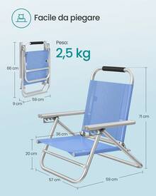 SONGMICS Camping Chairs & Stools - 藍色 - 查看 4