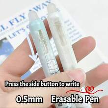 4支/盒可爱动物按压式圆珠笔套装，学生文具，办公用品，教师节礼物，圣诞礼物，教师节礼物，返校必备 - 可擦除黑色 - 查看 3