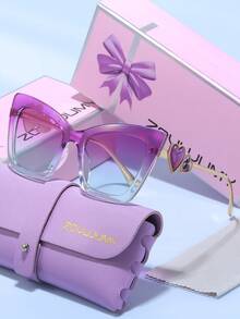 ZOVUJUMY Kính râm mắt mèo phong cách retro, thiết kế gọng kính hình trái tim, gọng kính lớn tôn dáng, hoàn hảo cho chụp ảnh đường phố. - Nhiều màu - Xem 11