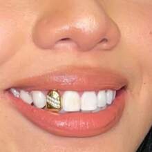 1pc/4pcs Plain Diagonal Rhinestone Teeth Grillz, Unique Hip-Hop Style Accessory For Party, Daily Wear, Unisex Holiday Gift - Multicolor - View 5