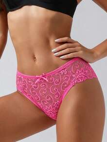 1pc Women's Sexy Lace Panties - Hot Pink - View 1