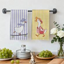 Bộ 2 khăn lau bếp, khăn rửa bát, khăn tay siêu thấm hút, chất liệu microfiber, họa tiết vịt trượt và vịt đi chợ, kích thước 40*60cm, thích hợp trang trí nhà bếp, làm quà tặng tân gia, phù hợp cho nhà bếp và phòng tắm, tuyệt vời cho các bà nội trợ và các buổi họp mặt gia đình, giá cả phải chăng, vật dụng thiết yếu trong gia đình. - Màu vàng - Xem 8