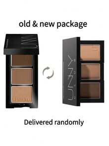 unny club 哑光眉粉，眼影盘，轻盈顺滑质地，持久防水防汗，带镜子，自然渐变，修容眉粉盘 - 01咖啡棕 - 查看 3