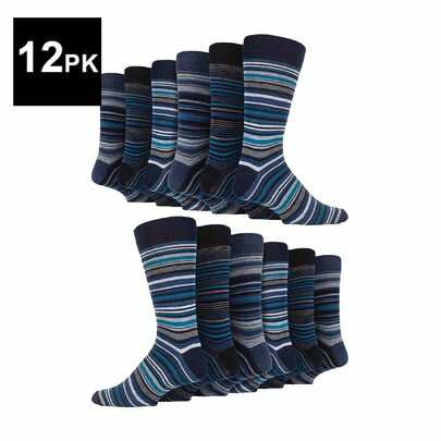 Sock Snob Sock Snob - 12 Pair Multipack Mens Cotton Colourful Striped Dress Socks | Patterned Business Casual Dress Socks