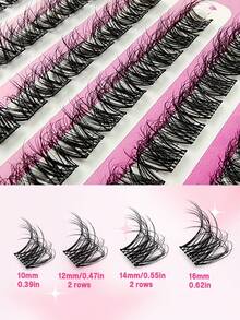 Sibeuna 72pcs Bulu Mata Palsu Perekat Diri Tanpa Lem Bentuk D-Curl Ukuran Campuran 10-16mm, Ekstensi Bulu Mata DIY yang Dapat Digunakan Kembali, Bervolume Alami, dan Sudah Dilem untuk Tampilan Riasan Alami, Alat Rias - D - View 6