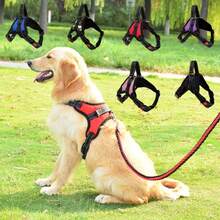 New Reflective Harness Chest Strap For Medium/Large Dogs, Anti-Pulling Leash - Multicolor - View 10