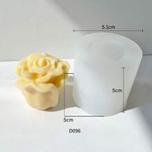 玫瑰花蜡烛硅胶模具 DIY，玫瑰模具，玫瑰石膏模具 - 白色 - 查看 5