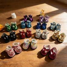 10-17cm Plush Doll Accessories - Canvas Shoes Series, Clothes Compatible With LABUBU Generation 1-3 Dolls, Suitable For LABUBU Doll Party & Gathering (Shoes Only) - Glossy Finish - View 4