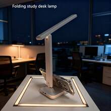 1pc New Adjustable LED Desk Lamp, Touch Control Foldable Reading Light, USB Rechargeable For Study & Office - Single-head Folding Table Lamp - View 4