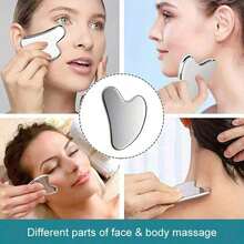 1 Bộ Bảng Trang Điểm Lớn Bằng Thép Không Gỉ Màu Bạc, Được Thiết Kế Để Kích Thích Châm Cứu và Giảm Mệt Mỏi, Dụng Cụ Massage Gua Sha Thích Hợp Cho Mặt Và Cơ Thể, Dụng Cụ Trang Điểm, Làm Đẹp, Chăm Sóc Da, Spa, Tự Chăm Sóc, Dụng Cụ Chăm Sóc Da, Chăm Sóc Mặt, Dụng Cụ Cho Chuyên Viên Làm Đẹp, Massage, Dụng Cụ Massage Mặt, Con Lăn Mặt - Máy mát-xa mặt - Xem 5