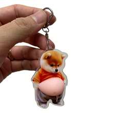 1张贴纸+1个钥匙扣，可爱秋田犬剪贴簿套装，文具，手工用品 - 粉色 - 查看 7