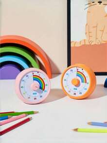 60 Minute Visual Timer, Classroom/Office/Kitchen Use, Silent Desktop Timing Device, Rainbow Design Time Management Tool - Multicolor - View 4